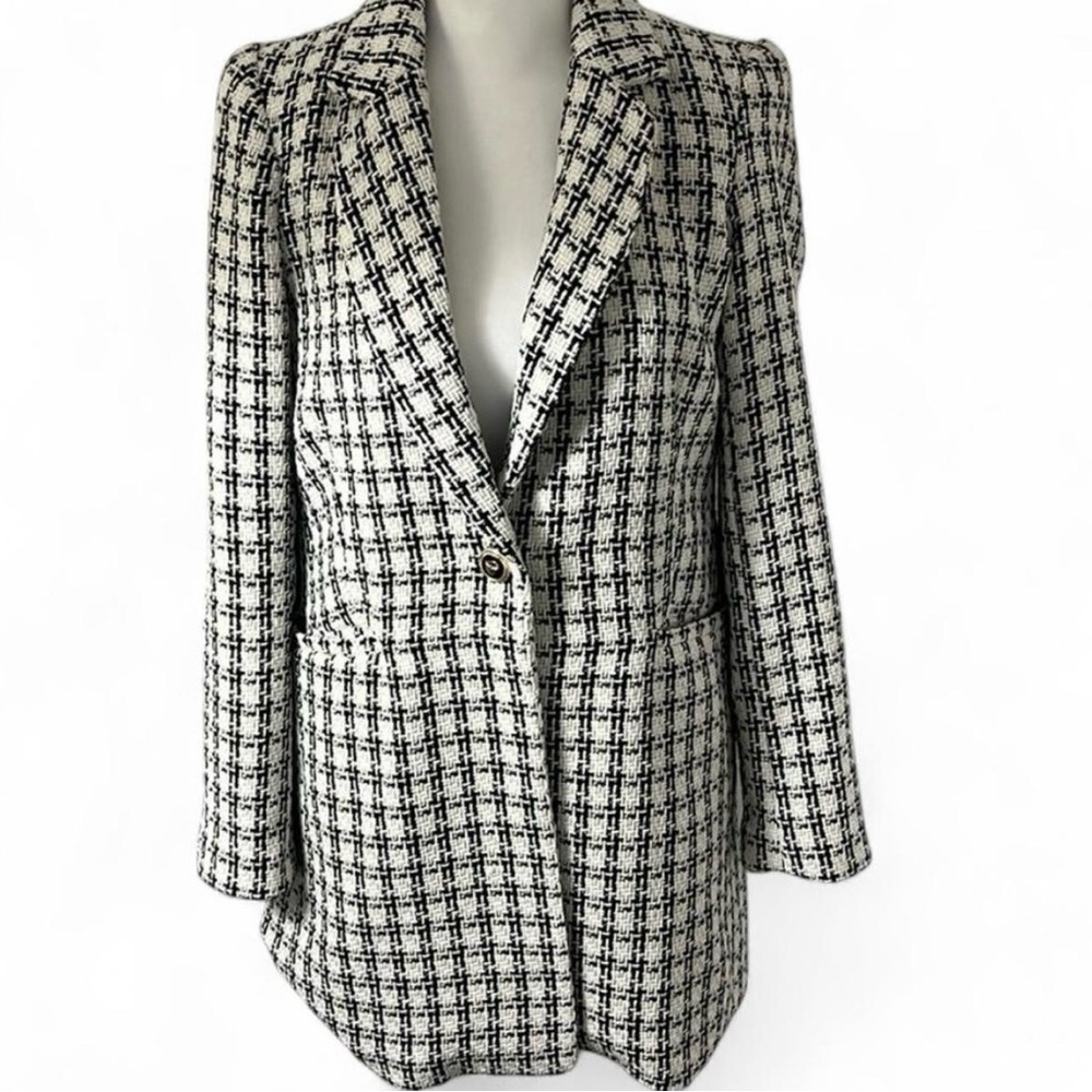Rachel Zoe black & white coat, size XS